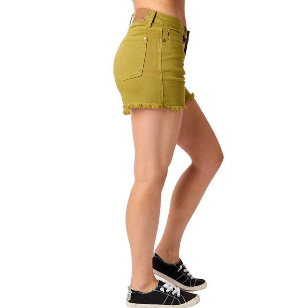 Judy Blue 2XL Green Denim Women’s Shorts JB150287 Stretchy Cutoffs - Picture 10 of 10